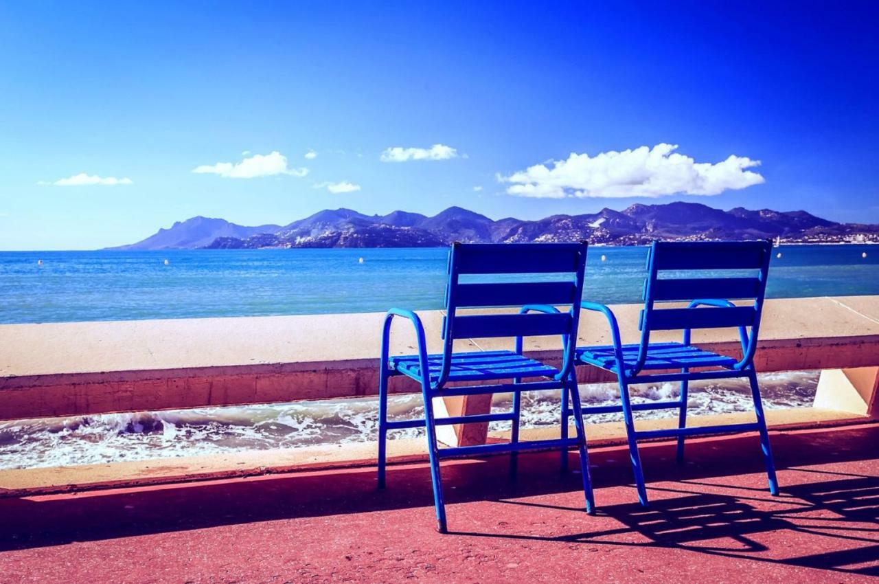 Zen Beach Cannes Sea View Apartment Beach In Front X2 Pools-Ac-Clim-Wifi-Free Parking Inside Bagian luar foto